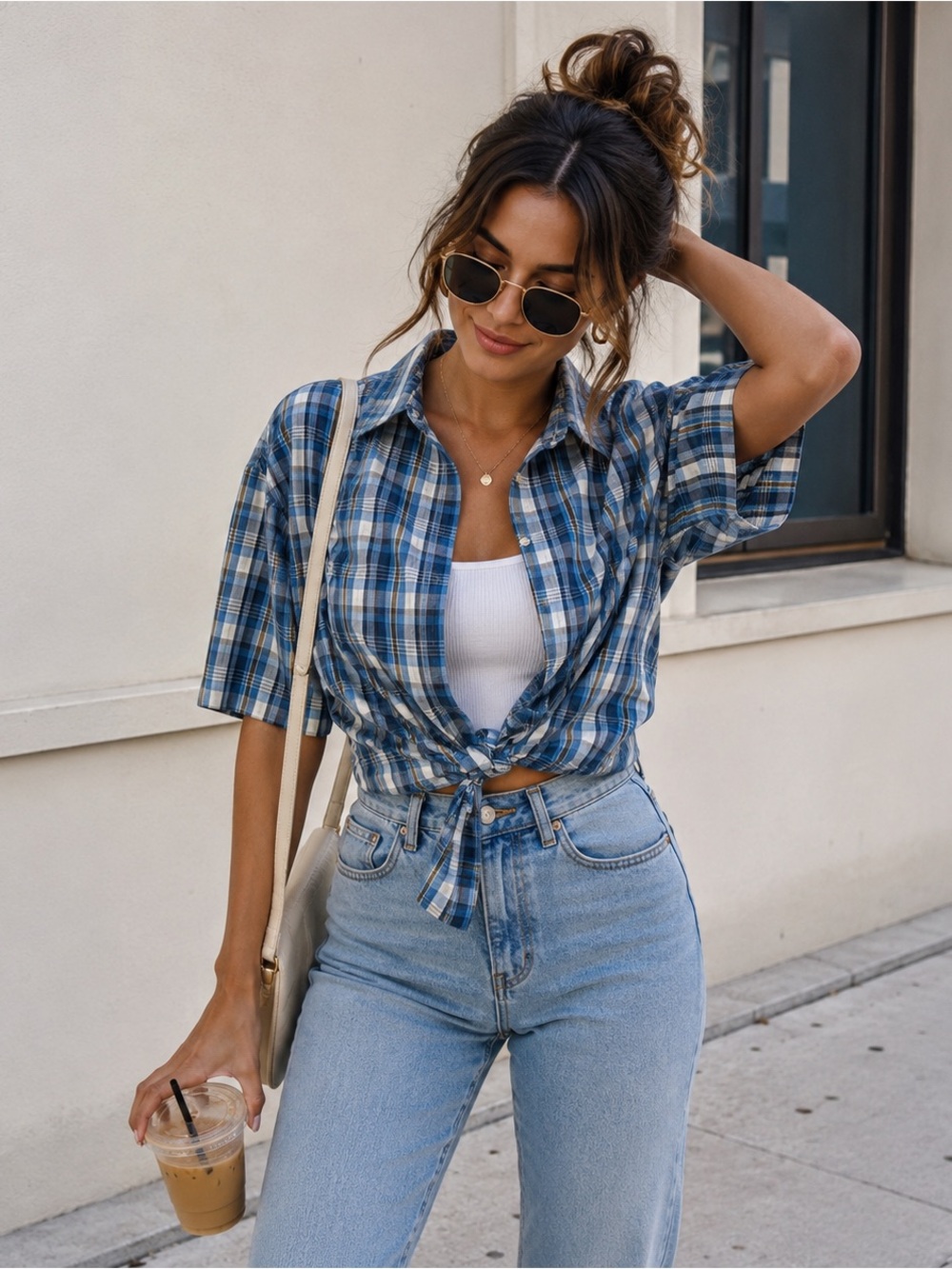 george plaid shirt vintage y2k
